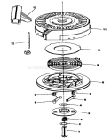 Rewind Starter Diagram and Parts List for 20631 9000001-9999999 - 1989 Toro Lawn Mower
