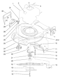 Engine and Blade Assembly Diagram and Parts List for 20653 200000001-200999999 - 2000 Toro Lawn Mower