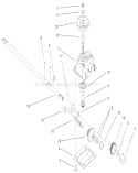 Gear Case Assembly Diagram and Parts List for 20654 270000001-270999999 - 2007 Toro Lawn Mower