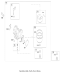 Carburetor Assembly Diagram and Parts List for 20655 270000001-270999999 - 2007 Toro Lawn Mower