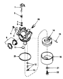 Carburetor Diagram and Parts List for 20675 5000001-5999999 - 1985 Toro Lawn Mower