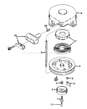 Rewind Starter Diagram and Parts List for 20675 5000001-5999999 - 1985 Toro Lawn Mower