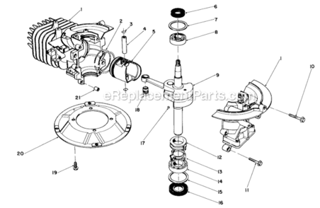 Crankshaft_Assembly Diagram and Parts List for 20680 3000001-3999999 Toro Lawn Mower