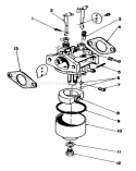 Carburetor Assembly Diagram and Parts List for 20680 4000001-4999999 - 1984 Toro Lawn Mower