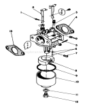 Carburetor Assembly Diagram and Parts List for 20684 4000001-4999999 - 1984 Toro Lawn Mower