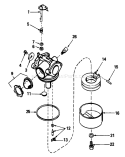 Carburetor Assembly Diagram and Parts List for 20692 7000001-7999999 - 1987 Toro Lawn Mower