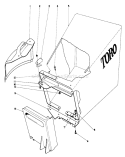 Grass Bag Assembly Diagram and Parts List for 20506 6000001-6999999 - 1976 Toro Lawn Mower