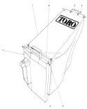 Grass Bag Assembly Diagram and Parts List for 20698 2000001-2999999 - 1982 Toro Lawn Mower