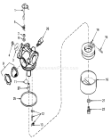Carburetor Diagram and Parts List for 20705 4000001-4999999 - 1984 Toro Lawn Mower