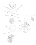 Shroud, Crankcase and Carburetor Assembly Diagram and Parts List for 20709 9900001-9999999 - 1999 Toro Lawn Mower