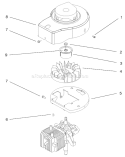 Engine Assembly Diagram and Parts List for 20710 7000001-7999999 - 1997 Toro Lawn Mower