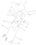 Handle and Controls Diagram and Parts List for 20711 200000001-200999999 - 2000 Toro Lawn Mower