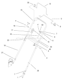 Handle Assembly Diagram and Parts List for 20716 9900001-9999999 - 1999 Toro Lawn Mower