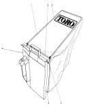 Grass Bag Assembly Diagram and Parts List for 20745C 6000001-6999999 - 1986 Toro Lawn Mower