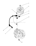 Flywheel and Magneto Diagram and Parts List for 20745C 7000001-7999999 - 1987 Toro Lawn Mower