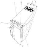 Grass Bag Assembly Diagram and Parts List for 20745 4000001-4999999 - 1984 Toro Lawn Mower