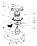 Recoil Assembly Diagram and Parts List for 20747 5000001-5999999 - 1985 Toro Lawn Mower