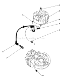 Flywheel and Magneto Diagram and Parts List for 20747 5000001-5999999 - 1985 Toro Lawn Mower