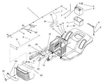 Electrical Assembly Diagram and Parts List for 71205 6900001 - 6999999 Toro Lawn Tractor