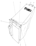 Grass Bag Assembly Diagram and Parts List for 20758 2000001-2999999 - 1982 Toro Lawn Mower