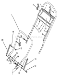 Handle Assembly Diagram and Parts List for 20761B 39000001-39999999 - 1993 Toro Lawn Mower