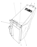 Grass Bag Assembly Diagram and Parts List for 20762 1000001-1999999 - 1981 Toro Lawn Mower