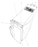 Grass Bag Assembly Diagram and Parts List for 20762 3000001-3999999 - 1983 Toro Lawn Mower