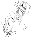 Handle Assembly Diagram and Parts List for 20763B 39000001-39999999 - 1993 Toro Lawn Mower