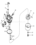 Carburetor Diagram and Parts List for 20790 2000001-2999999 - 1982 Toro Lawn Mower
