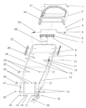Handle Assembly and Controls Diagram and Parts List for 20791 210000001-210999999 - 2001 Toro Lawn Mower