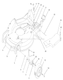 Housing, Handle Bracket and Wheel Assembly Diagram and Parts List for 20791 210000001-210999999 - 2001 Toro Lawn Mower