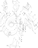 Deck Housing and Front Wheel Assembly Diagram and Parts List for 20795 290000001-290999999 - 2009 Toro Lawn Mower