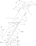 Handle Assembly Diagram and Parts List for 20796 260000001-260999999 - 2006 Toro Lawn Mower