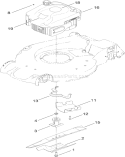 Engine and Blade Assembly Diagram and Parts List for 20796 310000001-310999999 - 2010 Toro Lawn Mower