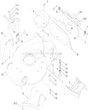 Housing and Rear Door Assembly Diagram and Parts List for 20796 310000001-310999999 - 2010 Toro Lawn Mower