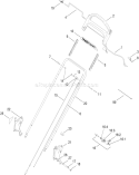 Upper Handle Assembly Diagram and Parts List for 20796 310000001-310999999 - 2010 Toro Lawn Mower