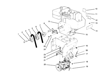Engine Assembly Diagram and Parts List for 38540 5900001 - 5999999 Toro Snow Blower