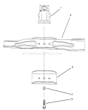 Blade Assembly Diagram and Parts List for 20801BC 4900001-4999999 - 1994 Toro Lawn Mower