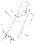 Handle Assembly Diagram and Parts List for 20801B 4900001-4999999 - 1994 Toro Lawn Mower