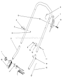 Handle Assembly Diagram and Parts List for 20803B 6900001-6999999 - 1996 Toro Lawn Mower