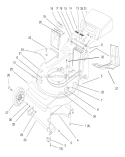 Deck Assembly Diagram and Parts List for 20803 8900001-8999999 - 1998 Toro Lawn Mower