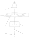 Blade Assembly Diagram and Parts List for 20803 9900001-9999999 - 1999 Toro Lawn Mower