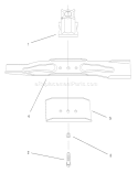 Blade Assembly Diagram and Parts List for 20804 8900001-8999999 - 1998 Toro Lawn Mower