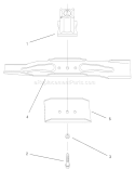 Blade Assembly Diagram and Parts List for 20804 9900001-9999999 - 1999 Toro Lawn Mower