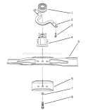 Blade Assembly Diagram and Parts List for 20806BC 4900001-4999999 - 1994 Toro Lawn Mower