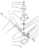 Gear Case Assembly Diagram and Parts List for 20808B 6900001-6999999 - 1996 Toro Lawn Mower