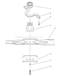 Blade Assembly Diagram and Parts List for 20808 7900001-7999999 - 1997 Toro Lawn Mower