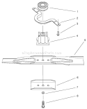 Blade Assembly Diagram and Parts List for 20808 9900001-9999999 - 1999 Toro Lawn Mower