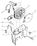 Rewind Starter Diagram and Parts List for 20810C 5000001-5999999 - 1985 Toro Lawn Mower
