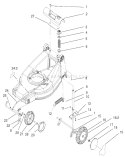 H.O.C and Wheel Assembly Diagram and Parts List for 20814 220000001-220999999 - 2002 Toro Lawn Mower